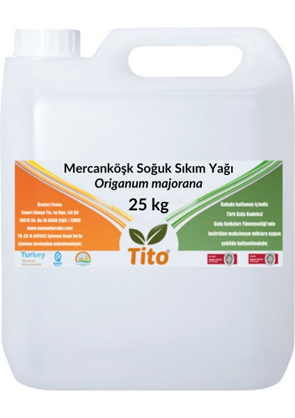 Mercanköşk Soğuk Sıkım Yağı Origanum Majorana 25 kg