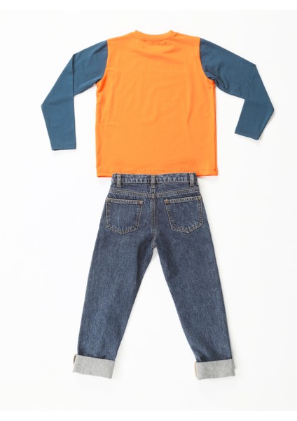 Trouble Maker Denim Pantolon +T-Shirt Takım
