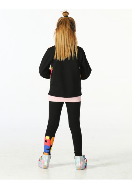 Alphabet Desenli Kız Çocuk Sweatshirt Takım