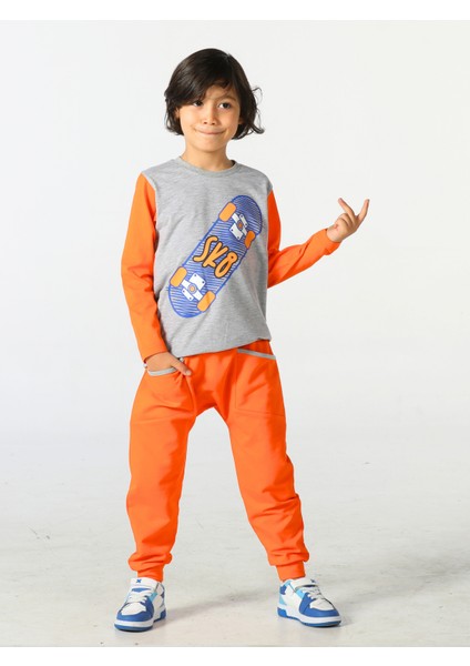 Turuncu Kaykay Baggy Pantolon Takım