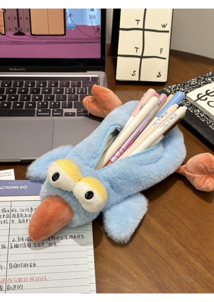 Pembe Lala Kuş Kalem Çantası Peluş Bebek Yaratıcı Kırtasiye Kalem Çantası (Yurt Dışından)