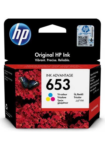 Hp 653-3YM74AE Renkli Orijinal Kartuş