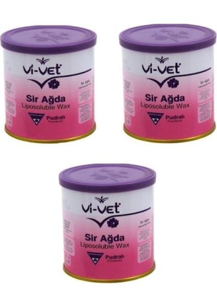 Pudralı Sir Ağda 240 ml x 3 Adet Liposoluble Wax ile Etkili Tüy Dökme