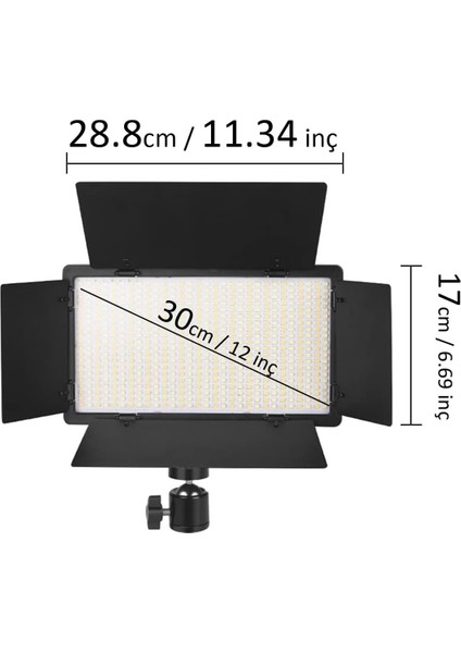 800 Ledli Profesyonel LED Işık Ürün Çekim Işığı Video Işığı Sürekli LED Işık + 2m Işık Ayağı