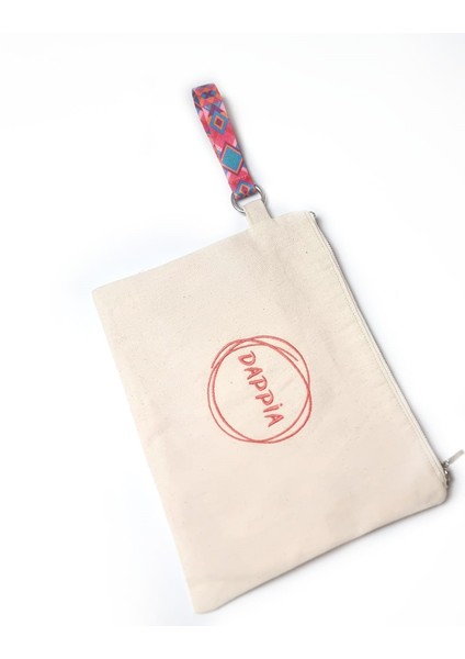 Kanvas Clutch Çanta -Sıvı Geçirmez Astarlı