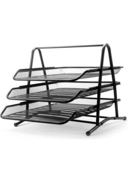 Üçlü Metal Evrak Rafı