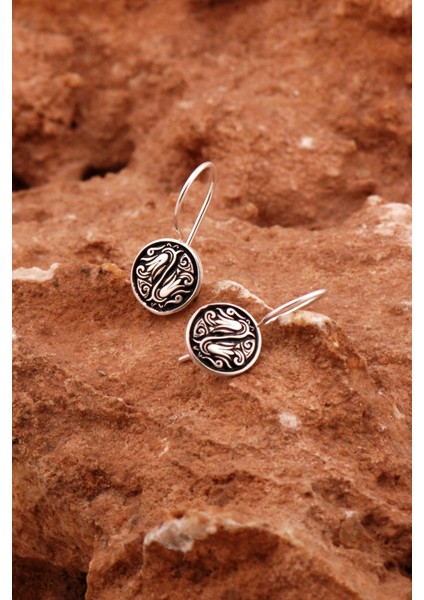 Laleli Mini Gümüş Küpe 6905