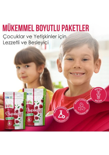 Freeze Dried Raspberry 15 gr Dondurularak Kurutulmuş Çıtır Frambuaz Atıştırmalık 5 Adet