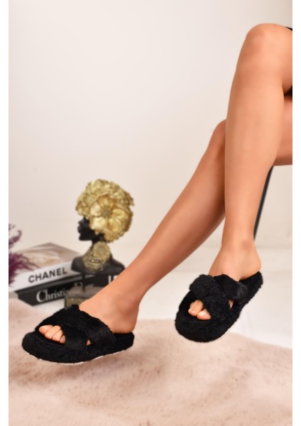 Moda Onn Çapraz Bant Yumuşacık Kışlık Peluş Ev Terliği indirimleri