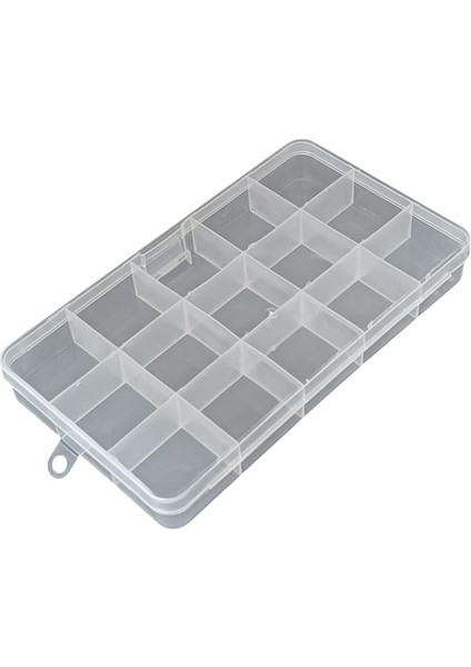3 Adet - 15 Bölmeli Kolye, Yüzük, Takı Düzenleyici Organizer Plastik Şeffaf Kutu 10 x 17 x 2 cm modelleri