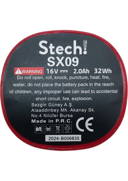 SX16-SX17-SX18 16V Batarya modelleri