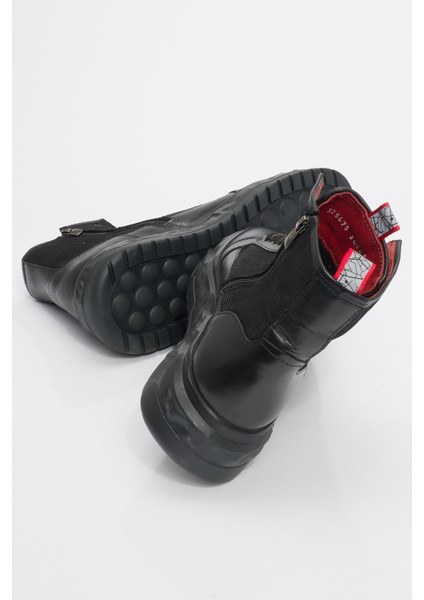 Erkek Kalın Taban Comfort Casual Bot Deri Mc 20268 Siyah