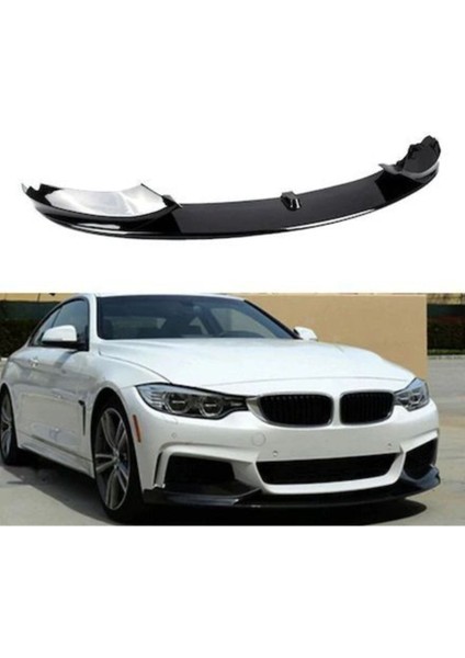 Bmw 4.seri F32-F33-F36 M Uyumlu Performance Plastik Parlak Siyah Ön Tampon Eki-Lip