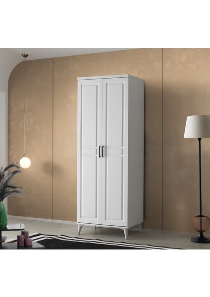 Ücretsiz Montaj - %100 MDF Sport 2 Kapaklı Beyaz Gardırop - MDF Dolap - Elbise Dolabı fiyatları