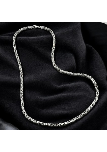 925 Ayar Gümüş Kare Kral Zincir 3 mm