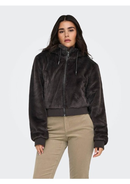 Onlvenıce Faux Fur Hood Bomber Kadın Mont 15322127 modelleri