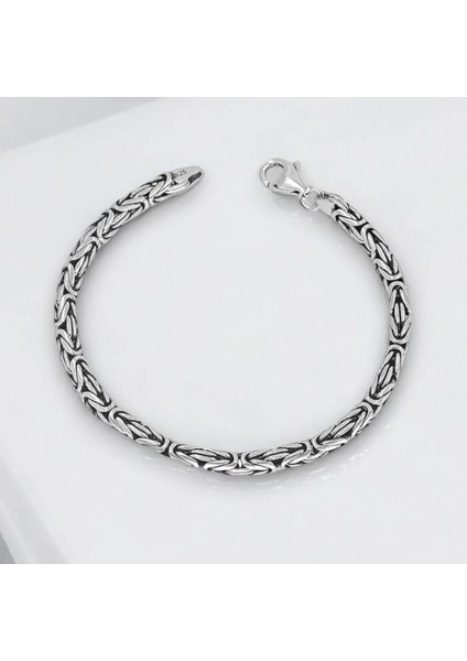 925 Ayar Gümüş Kare Bileklik 6 mm