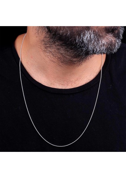 925 Ayar Gümüş Top Zincirli Erkek Zincir Kolye modelleri