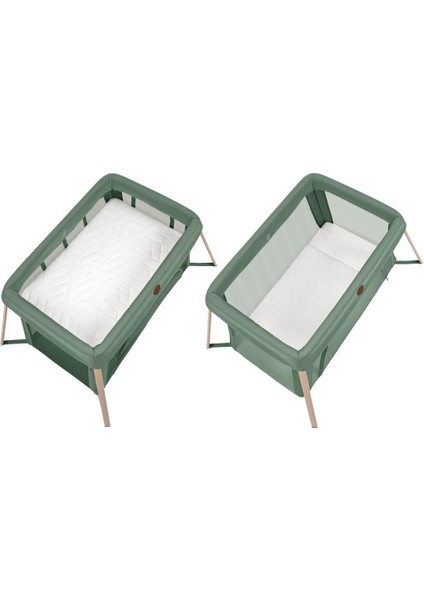 Calao Light 2 'Si Bir Arada Anne Yanı Beşik Ve Taşınabilir Çift Katlı Park Yatak Beyond Green Eco