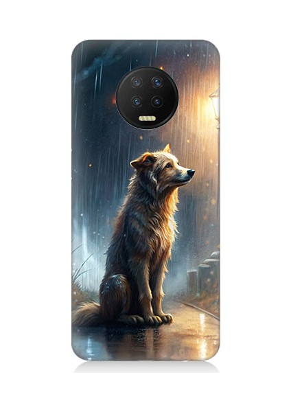 Infinix Note 7 Uyumlu Yağmurlu Sokak Desenli Silikon Kılıf