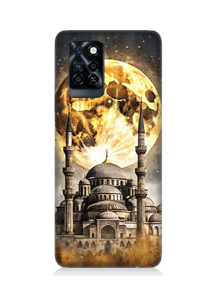 Infinix Note 10 Pro Uyumlu Ay ve Cami Desenli Silikon Kılıf
