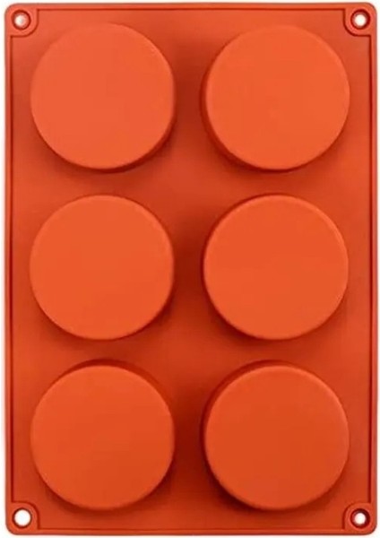 Yuvarlak Pasta Kek & Çikolata Silikon Kalıbı 6'lı