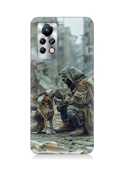 Infinix Note 11 Pro Uyumlu Köpek ve Adam Desenli Silikon Kılıf