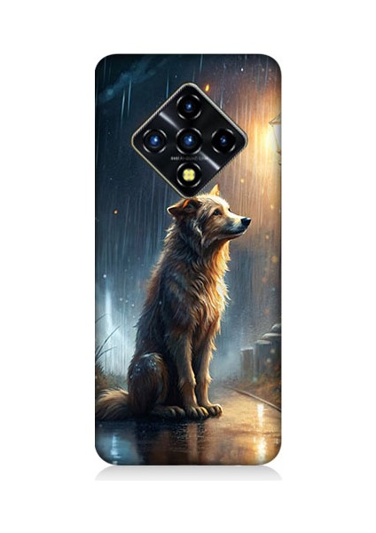 Infinix Zero 8 Uyumlu Yağmurlu Sokak Desenli Silikon Kılıf