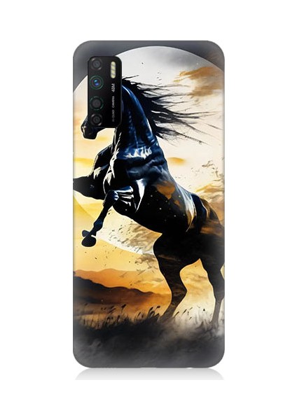 Infinix Note 7 Lite Uyumlu Şaha Kalkmış At Desenli Silikon Kılıf
