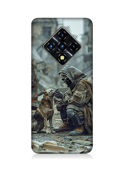 Infinix Zero 8 Uyumlu Köpek ve Adam Desenli Silikon Kılıf