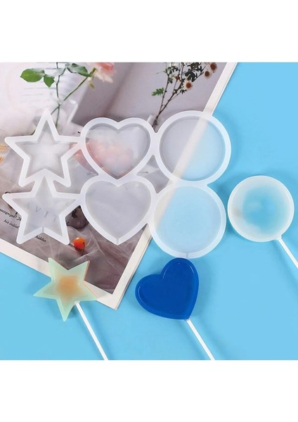 Cakepops Yıldız Kalp Daire Lolipop Şekerleme Çikolata & Pasta Silikon Kalıbı