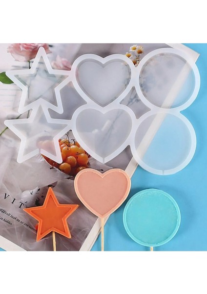 Cakepops Yıldız Kalp Daire Lolipop Şekerleme Çikolata & Pasta Silikon Kalıbı modelleri