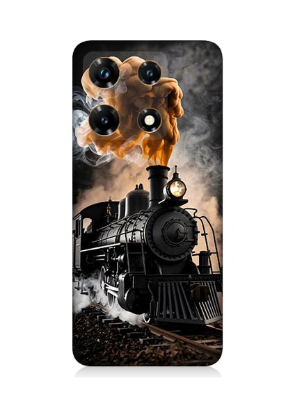 Infinix Note 30 Pro Uyumlu Kara Tren Desenli Silikon Kılıf