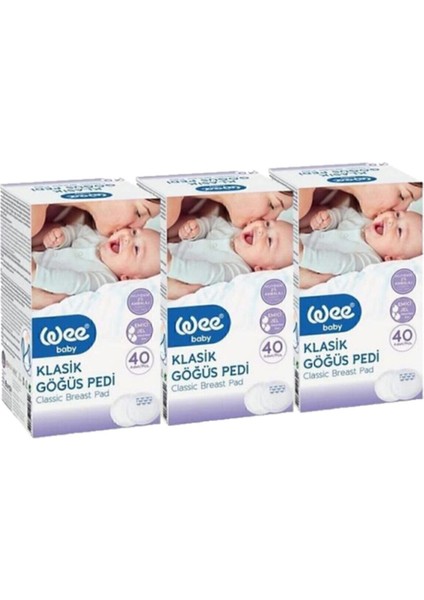Wee Baby Klasik Göğüs Pedi 40 Lı x 3 Adet