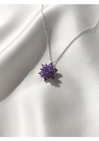 925 Ayar Gümüş 4 Katlı Lotus Çiçeği Kolye