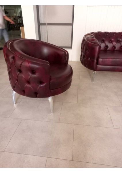 Chesterfield Ofis Büro Koltuk Takımı