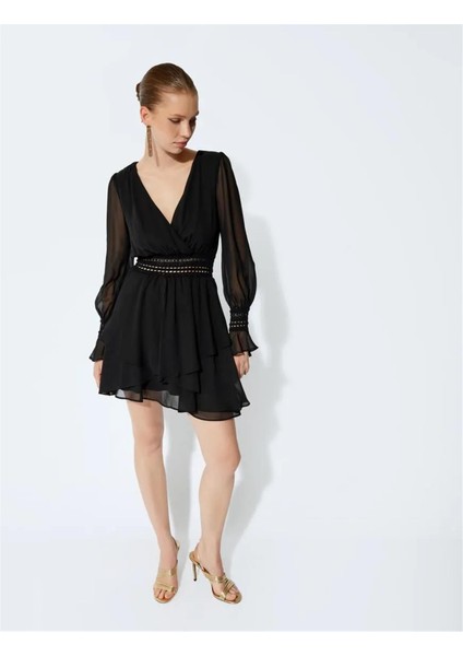 5Wak80001Fw 999 Siyah Kadın Dokuma Elbıse fiyatları