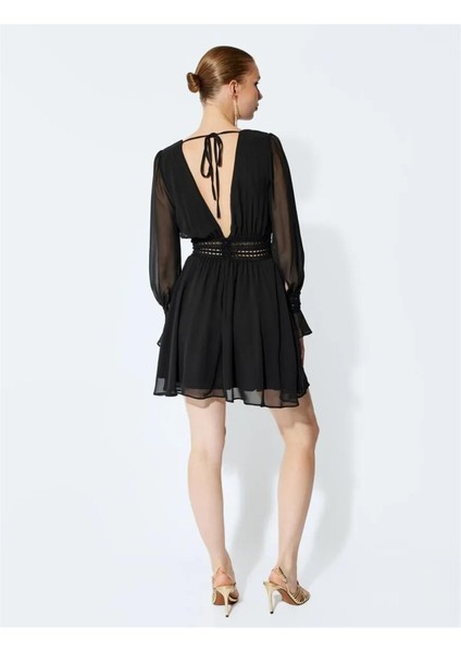 5Wak80001Fw 999 Siyah Kadın Dokuma Elbıse fırsatları