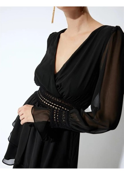 5Wak80001Fw 999 Siyah Kadın Dokuma Elbıse indirimleri