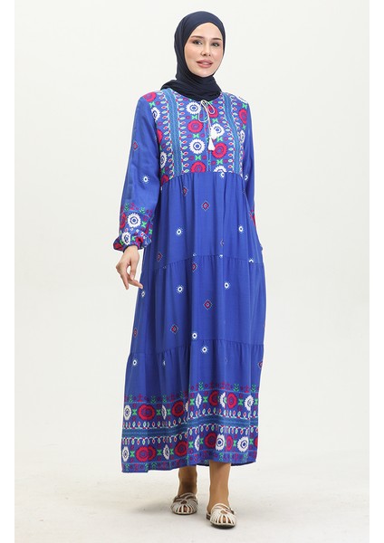 Nakış Desenli Elbise 4089-03 Saks fiyatları