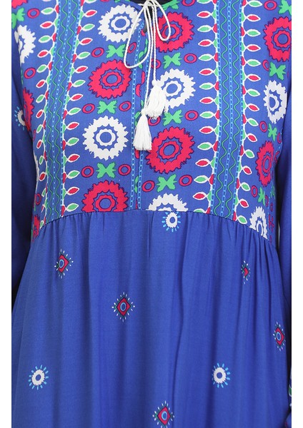 Nakış Desenli Elbise 4089-03 Saks fırsatları