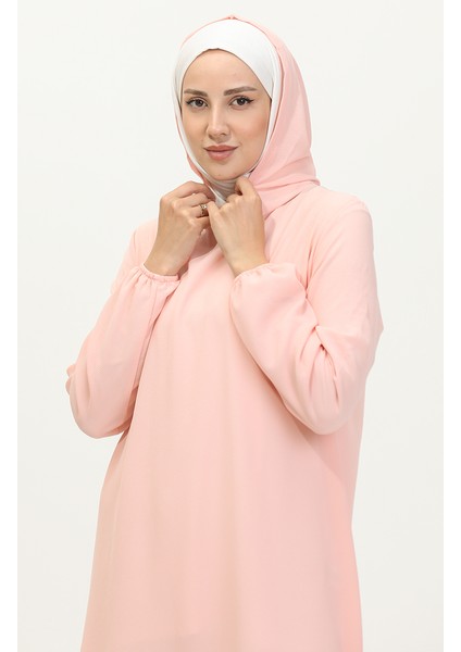 Kapüşonlu Araboy Tunik 1692-04 Pudra
