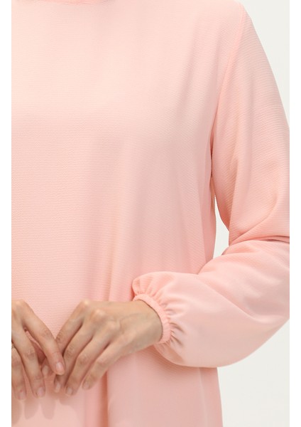 Kapüşonlu Araboy Tunik 1692-04 Pudra