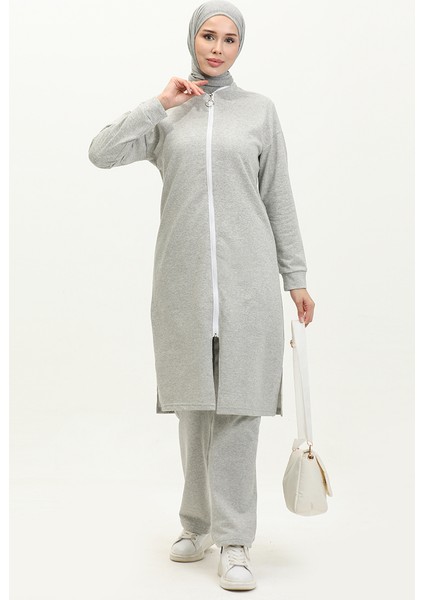 Fermuarlı Eşofman Takım 3044-03 Gri