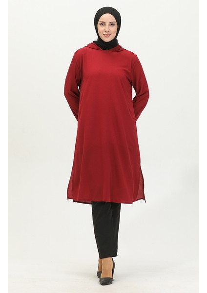 Kapüşonlu Araboy Tunik 1692-02 Bordo