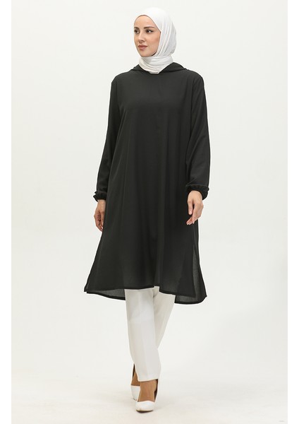Kapüşonlu Araboy Tunik 1692-03 Siyah