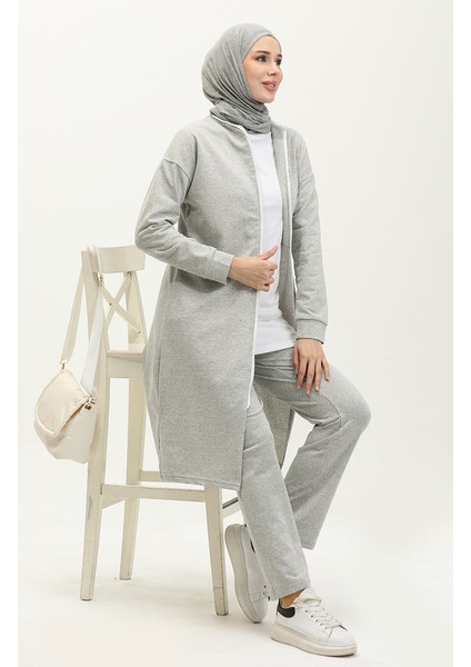Fermuarlı Eşofman Takım 3044-03 Gri
