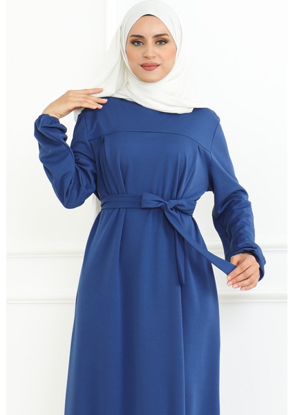 Kuşaklı Spor Elbise 3028-07 Indigo