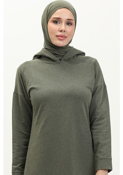 Kapüşonlu Elbise 3012-05 Haki modelleri