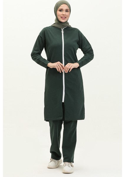 Fermuarlı Eşofman Takım 3044-04 Nefti Yeşil